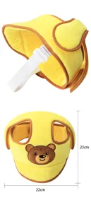 Casco di protezione anticollisione per neonati bambini camminare sicurezza orso giallo