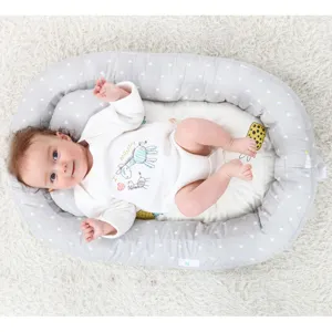 Portable Newborn Baby Lounger Breathable Cotton Infant Nest Bed Cute Pineapple Pattern Portable Travel Sleep Bedding