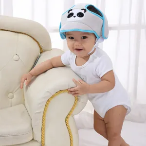 Caschetto antinfortunistico per neonati protezione testa bambini simpatico panda grigio