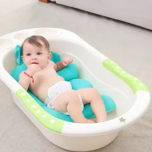 Newborn baby bath mat comfortable anti-slip tub net infant shower support cushion for sale