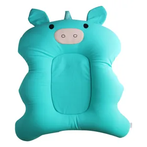 Baby bath mat newborn anti-slip infant bathing cushion comfortable support tub net pink snout