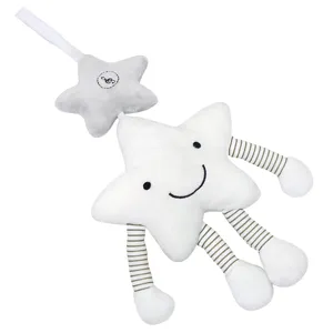 Estrella de Cinco Puntas Blanca Bebé Cochecito Cuna Colgante Peluche Juguete Bebé Carillón de Viento Musical Calmante Sensorial Juguete