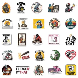 50pcs cartoon welder graffiti stickers waterproof vinyl decal for laptop skateboard helmet