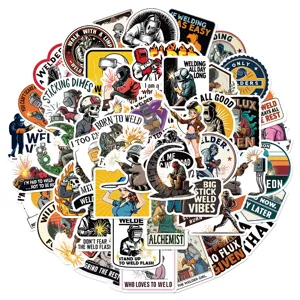 50pcs Welding Cartoon Graffiti Stickers Waterproof Vinyl Decals for Laptop Skateboard