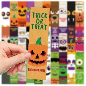 Jolis marque-pages d'Halloween de dessin animé 30 pcs, marqueurs de page de livre citrouille.