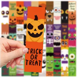 Lot de 30 marque-pages Halloween citrouille fantôme en papier papeterie scolaire mignons décors.
