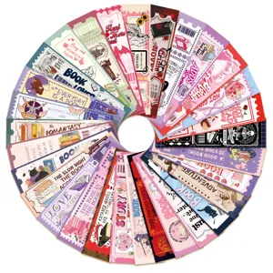 Set di simpatici segnalibri retrò, carte decorative in carta per amanti della lettura.
