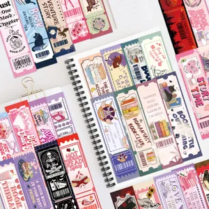 Segnalibri vintage biglietti estetici club del libro simpatici materiali di lettura carte DIY