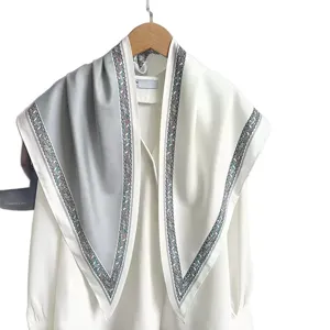 Minimalist striped large triangle scarf shawl elegant vintage style neckerchief main view