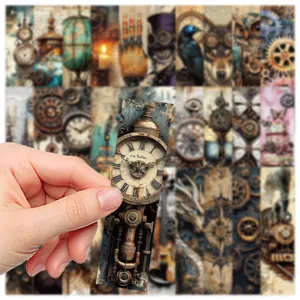 Close-up vintage steampunk σελιδοδείκτη, με μηχανικά γρανάζια και ρετρό λεπτομέρειες καντράν.