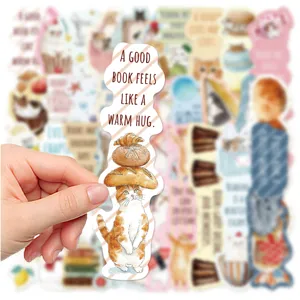 Cat reading quote bookmark literary style page marker student stationery paper gift supply