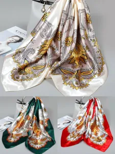 Elegante pañuelo de seda con estampado paisley vintage, bufanda retro y accesorio para el cabello.