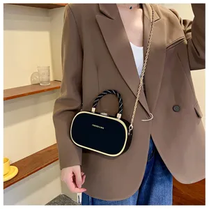 Sac à main femme mode bandoulière chaîne chic sacoche élégant en cuir PU boîte quotidien