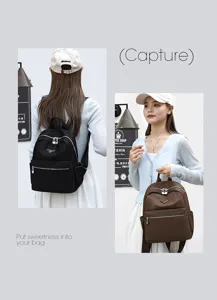 Sac a dos femme nylon loisirs voyage grand capacite sac ecole tendance decontracte