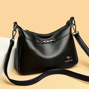 Damen Casual PU-Leder Umhängetasche Große Kapazität Crossbody Tasche Mode Handtasche