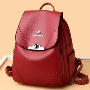 Zaino Casual in Pelle PU da Donna Grande Capacità Viaggio Borsa Scolastica Moda Morbido Impermeabile