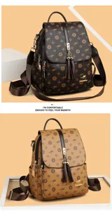 Sac a dos de voyage de grande capacite en cuir PU pour femme tendance et decontracte