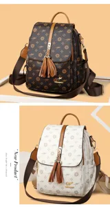 Sac a dos mode femme decontractee voyage grande capacite elegante sac en cuir.