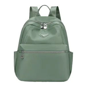 Femme nylon sac à dos décontracté voyage grand capacité vert cartable élégant quotidien