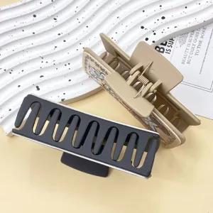 Women fashion leather hair claw clips set western cowboy style shark clips hair accessories