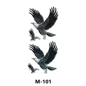 Adesivo per tatuaggio temporaneo aquila volante nera arte corporea trasferimento