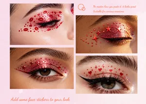 Waterproof red face eye stickers glitter makeup party temporary face body tattoo decals