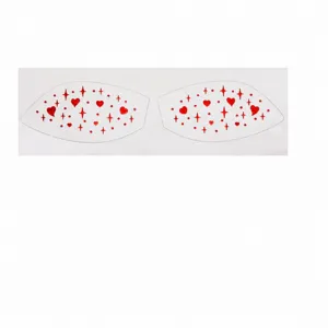 Waterproof glitter red eye shadow stickers, shining temporary face makeup stickers for party.