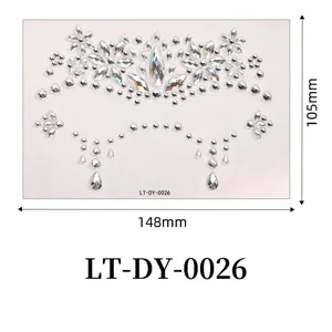 Autocollant strass visage bijoux de corps cristaux temporaires pour maquillage de fête