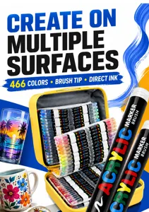 466 Colors Acrylic Marker Set Suitcase Case Direct Liquid Soft Tip Art Painting Graffiti