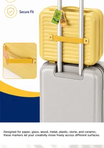 466 PCS liquid acrylic marker set in portable yellow suitcase storage box with elastic strap