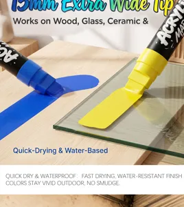 15mm extra wide tip acrylic marker, fast drying water-based paint pen for wood glass ceramic.
