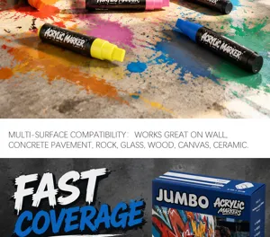 15mm Acrylic Paint Markers Multi-Surface Graffiti Art Pens for Rock Stone Wood Fabric DIY