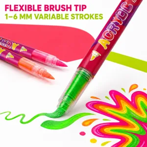 Direct liquid acrylic marker pen with flexible brush tip for art painting and creative graffiti.