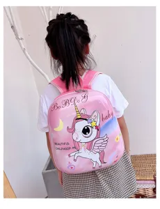 Kids hard shell backpack cute unicorn pink school bag for kindergarten boys and girls.