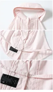 Pink cotton shirt fake collar with pleats, adjustable back strap and care label details.