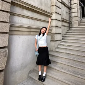 Summer new slim black mermaid midi skirt women silhouette flared trumpet skirt elegant apparel