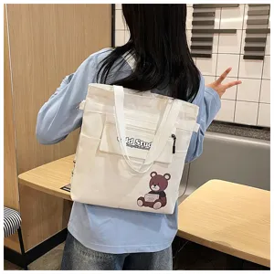 Freizeit Canvas Rucksack Umhängetasche Mehrzweck Damen Tasche mit grossem Fassungsvermögen