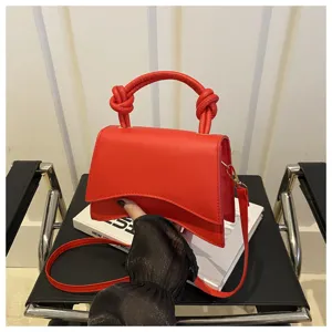 Red Asymmetrical Flap Handbag Women Top Handle Crossbody Bag Stylish Daily Purse