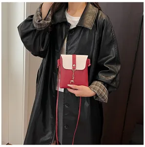 Stylish women mini crossbody phone bag with contrast color design for daily stylish use