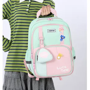 Casual Oxford Cloth School Backpack For Kids Multi-Pocket Large Capacity Waterproof Lightweight Bookbag Teenage Student Daypack