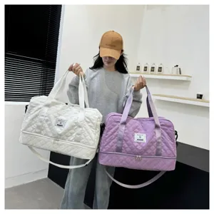 Large capacity travel duffel bag with wet and dry separation, casual fitness gym shoulder bag.