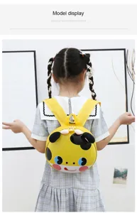 Süßer Cartoon Tier Kinderrucksack, gelbe Eierschale Schultasche für Jungen Mädchen Kleinkinder Alltag.
