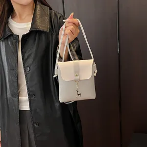 Fashionable mini cross-body bag women phone pouch casual shoulder bag with cute deer charm