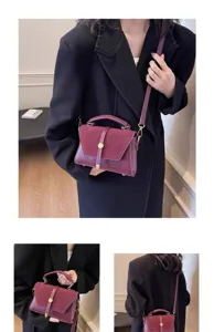 Chice Wildleder Patchwork Umhängetasche für Damen, trendige Herbst Winter Pendler Handtasche.