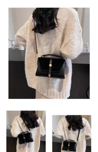 Wildleder Patchwork Pendler Umhängetasche für Damen, stilvolle Herbst Winter Tasche.