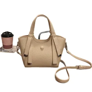 Women's stylish PU leather shoulder crossbody tote bag daily commuter handbag main