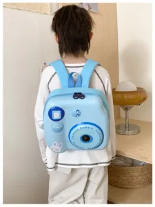 Blauer EVA Hartschalen Rucksack in Kamera Form fuer den tollen Kindergarten Alltag
