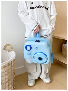 Kinder 3D Kamera Form EVA Hartschulen Rucksack, süßer blauer Schulranzen für Alltag und Schule.