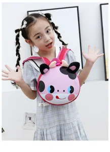 Süßer Cartoon Kuh Kinderrucksack, rosa Eierschale Kleinkind Schultasche, niedliches Design.
