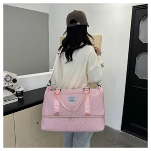 Rosa gesteppte Reisetasche große Kapazität Schulter Weekender Tasche für Damen Reisen